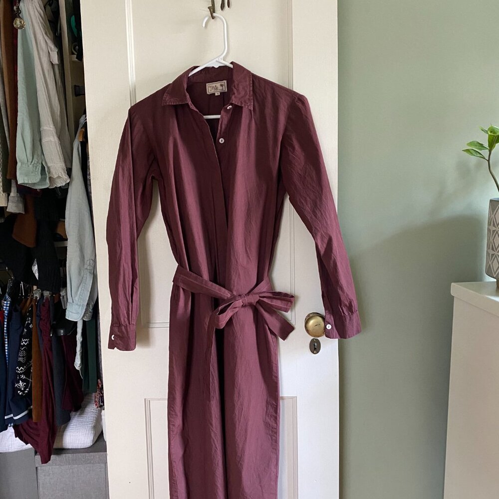 Mille Burgundy Shirt Dress View 2